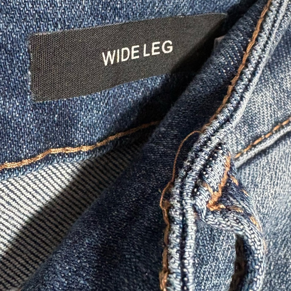 JUDY BLUE | Women Vintage Wash Blue High Waist Wide Leg Crop Denim Jean size 14W - Picture 10 of 15